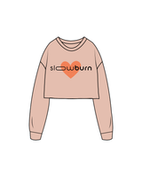 The Crop Terry Crewneck - Pale Pink - SlowBurn - Center - Full Color