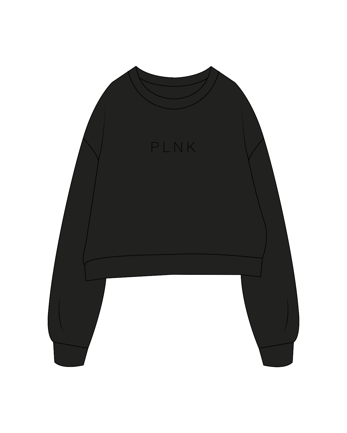 The Oversized Crop - Black - PLNK - Sample - Black