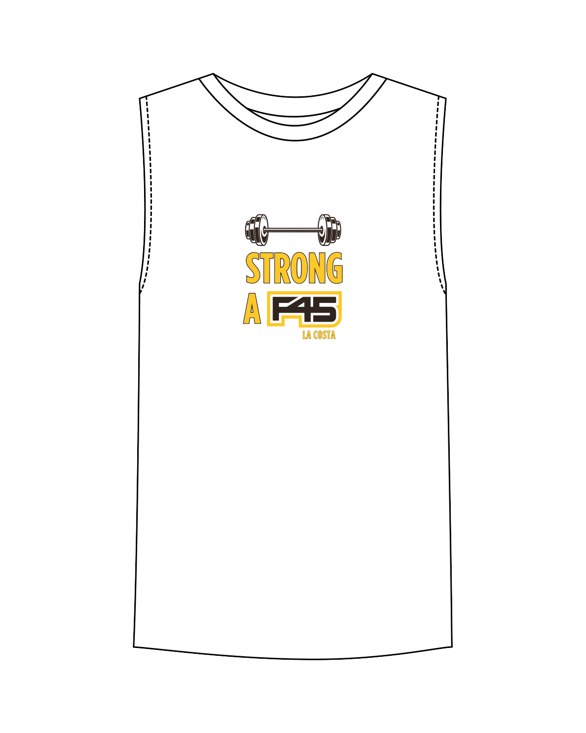 The Mens Classic Tank - White - F45 La Costa - Padres - Full Color