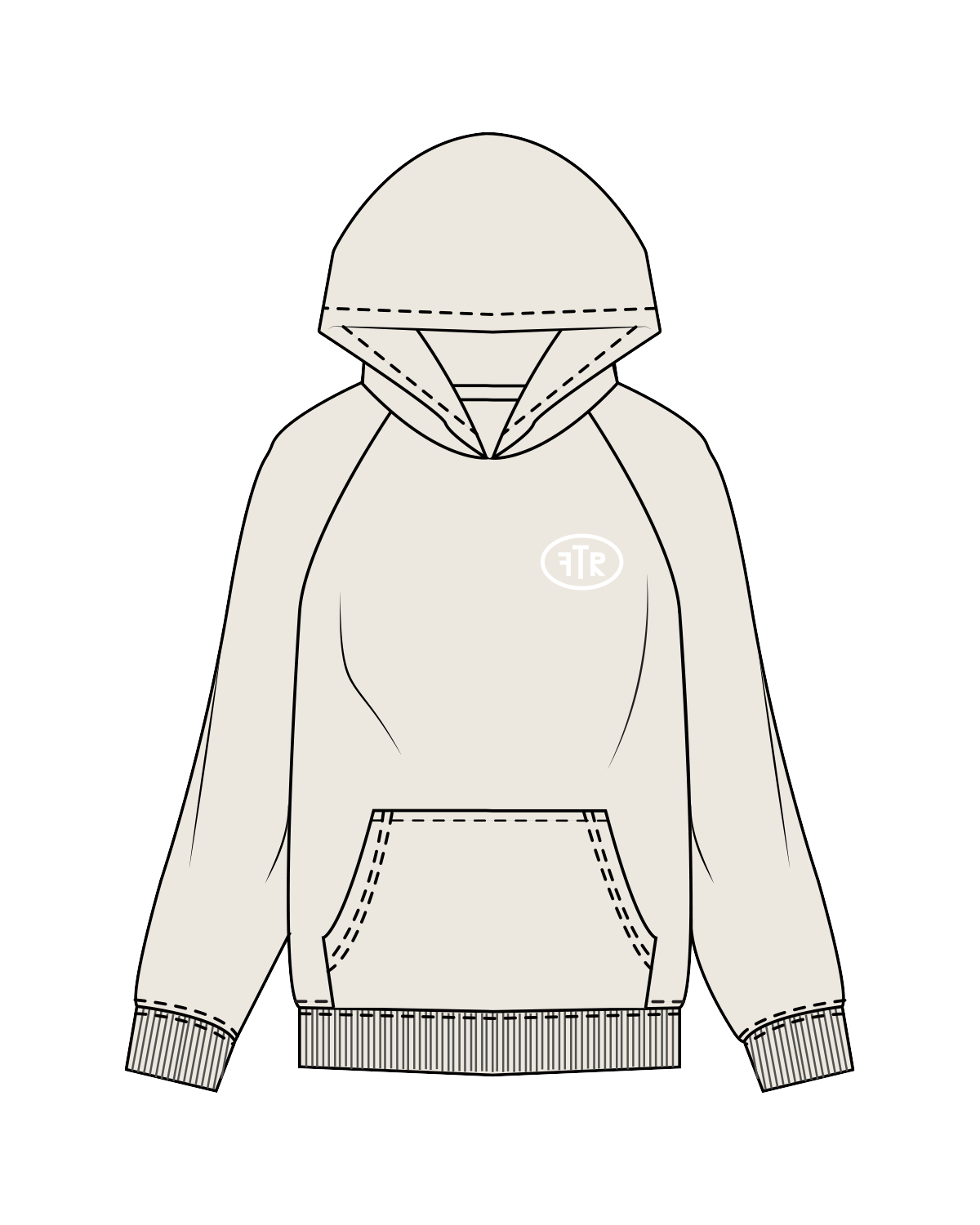 The Classic Hoodie - Off White - Full Routine - Front / Back - White