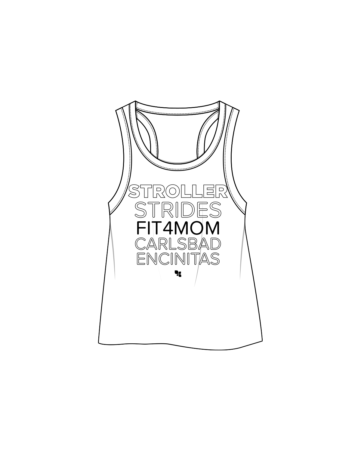 The Crop Tank - White - Fit 4 Mom - Center - Full Color