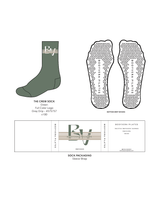 The Crew Grip Sock - Green - Bodyvera Pilates - Full Color Logo - Grey Grip