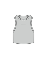 The Ribbed Crop Tank - Storm - The Burn Society - Center Embroidered - Storm