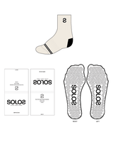 The 3/4 Crew Grip Sock - Off White - Solo Pilates - Black