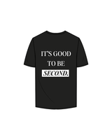 The Mens Tee - Black - Second Society - Full Logo / Front / Back - White