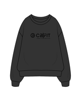 The Womens Crewneck - Washed Black - CB Fit - Center Chest - Black