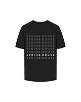 The Mens Tee - Black - Spring House NY - Front / Back Logos - White