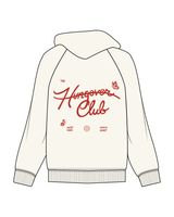 The Mens Hoodie - Washed Off White - Pink7 - Hangover Club - Red Puff Print