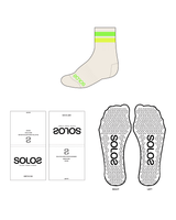 The 3/4 Crew Grip Sock - Off White - Solo Pilates - Neon