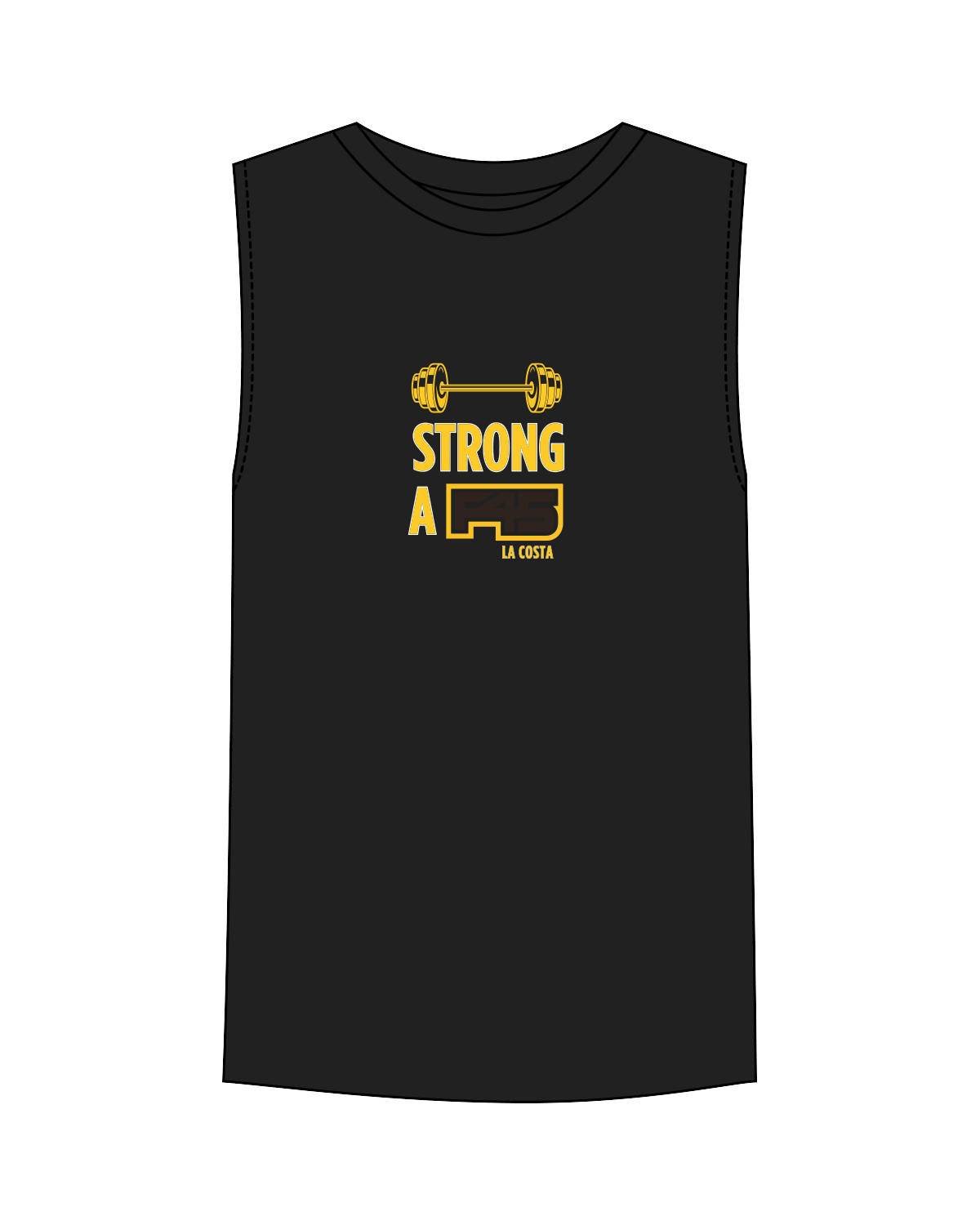 The Mens Tank - Black - F45 La Costa - Padres - Full Color