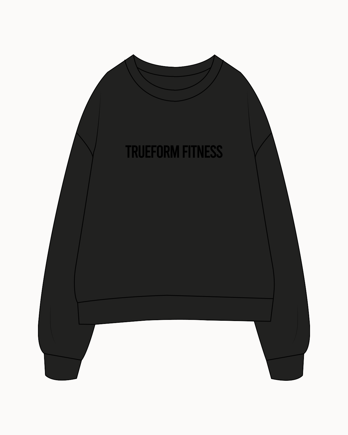 The Womens Crewneck - Black - Sample - Trueform Fitness - Black