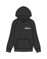 The Womens Hoodie - Washed Black - The Bar Method - Left Chest & Center Back - White