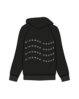 The Womens Zip Hoodie - Black - HiPower - Front / Back - White