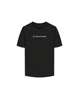 The Mens Tee - Black - Second Society - Full Logo / Front / Back - White
