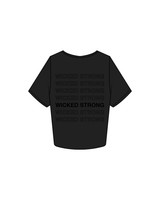 The Crop Tee - Black - Wicked Core - Left Chest/ Back - Black