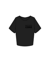 The Crop Tee - Black - Wicked Core - Left Chest/ Back - Black