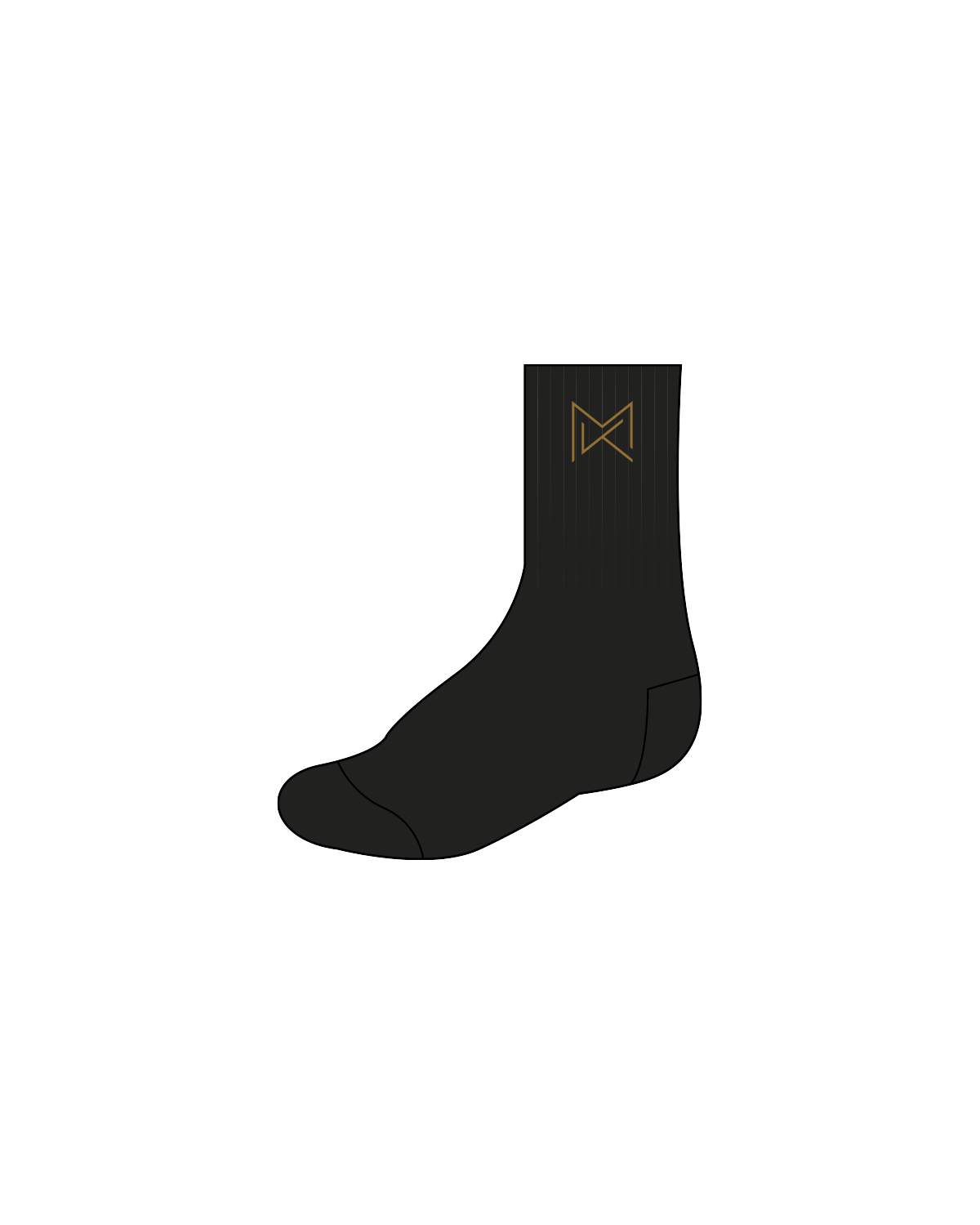 The Crew Socks - Black - MK Fitness - Gold