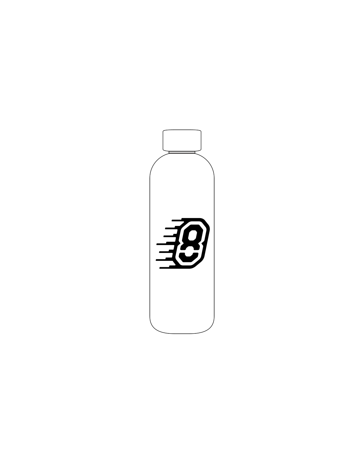 The Water Bottle - White - Activ8 - Speed 8 - Black