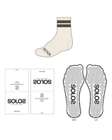 The 3/4 Crew Grip Sock - Off White - Solo Pilates - Moss