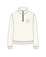 The Womens 1/4 Zip - Off White - The Bar Method - Left Chest - Off White