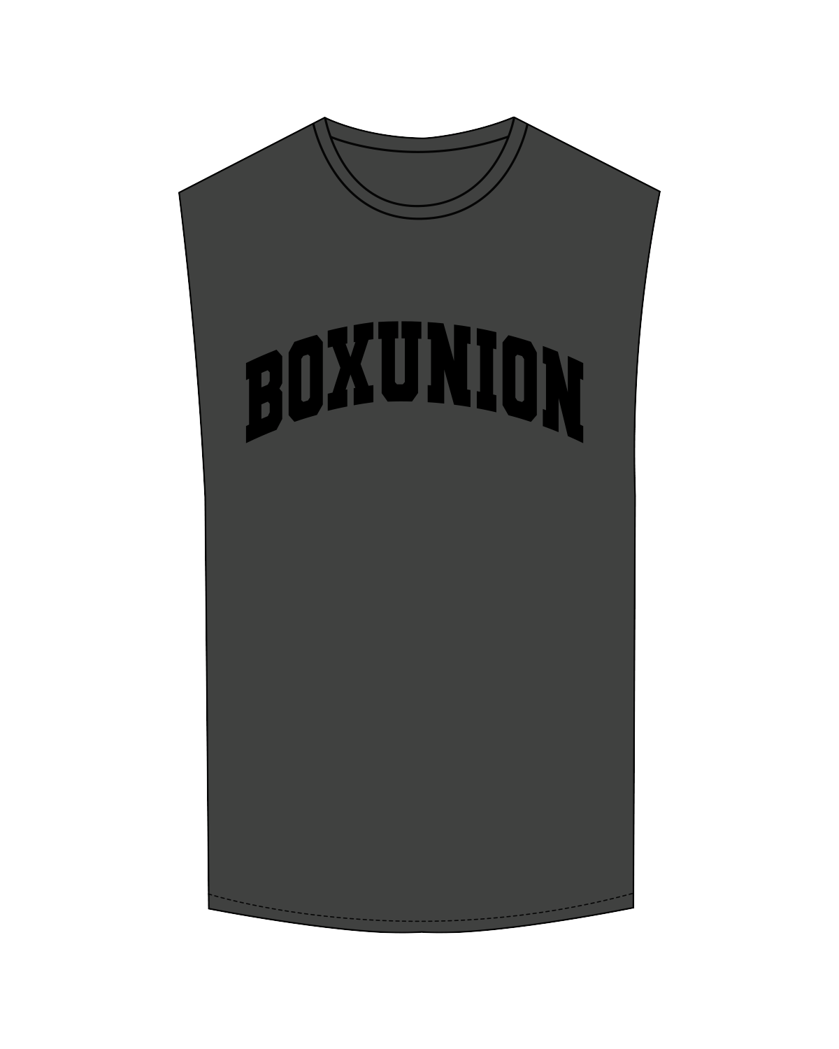 The Muscle Tank - Charcoal - Box Union - Center Chest - Black
