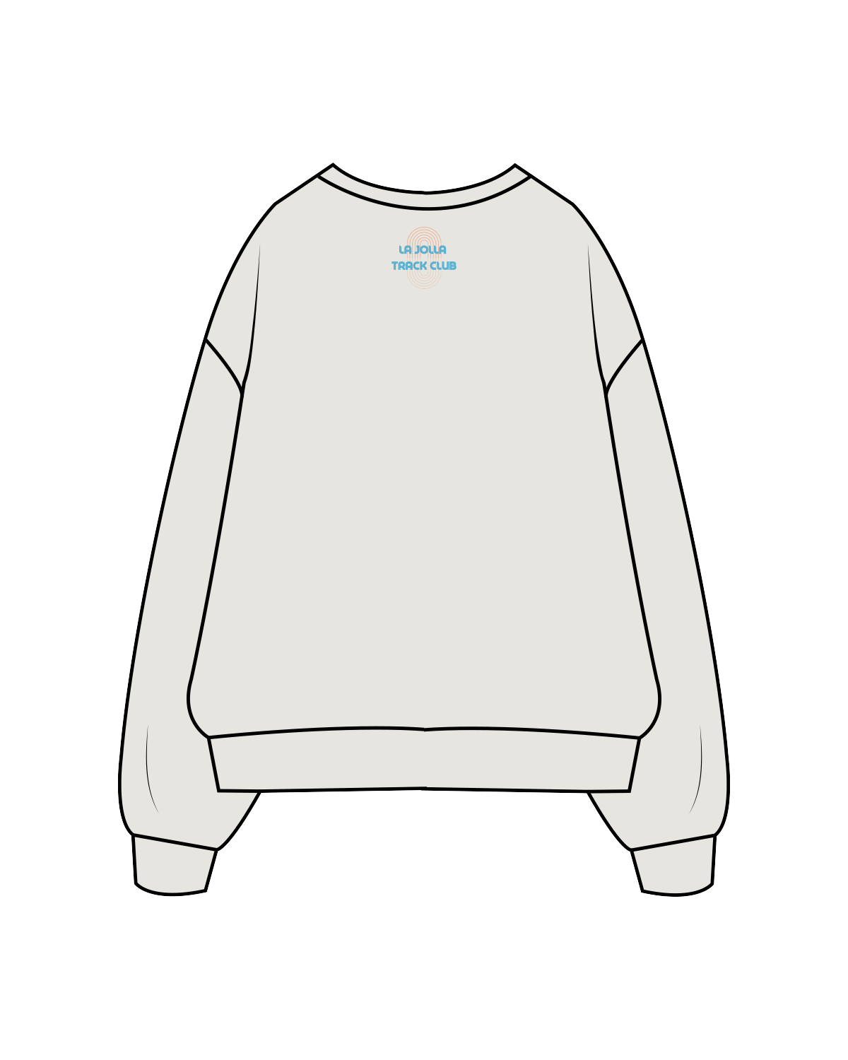 The Womens Crewneck - Washed Bone - LJTC - Right Sleeve / Back - Full Color