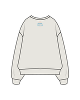 The Womens Crewneck - Washed Bone - LJTC - Right Sleeve / Back - Full Color
