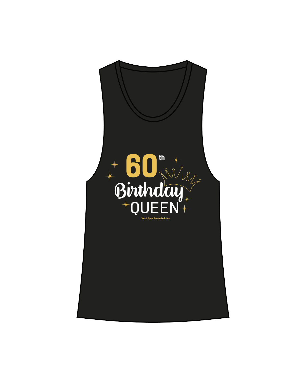 The Womens Racerback Tank - Black - SAMEX - Queen - Full Color