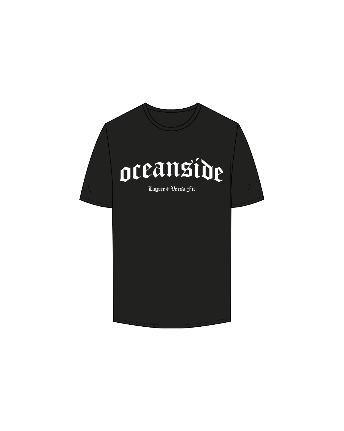 The Mens Tee - Black - Lagree Versa Fit - Oceanside - White