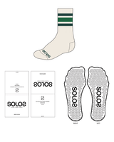 The Crew Grip Sock - Off White - Solo Pilates - Greens