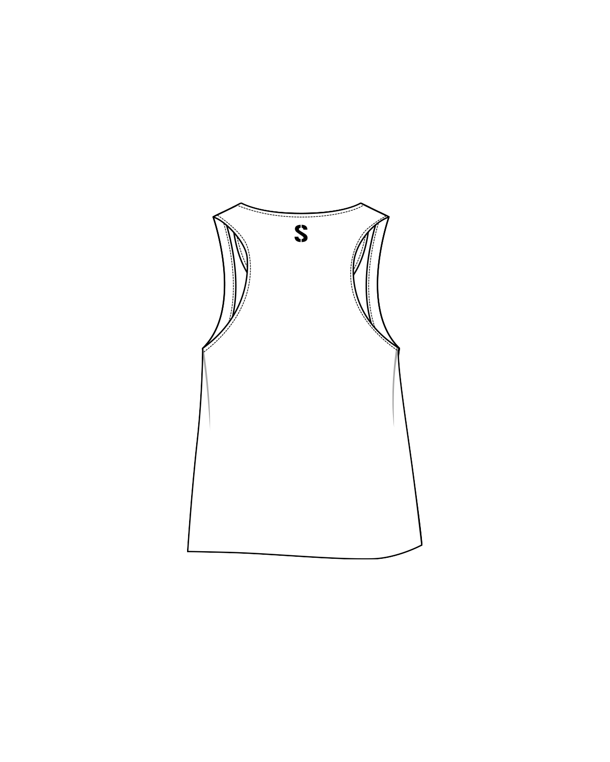 The Crop Tank - White - Shed Fitness - Center Chest / Neckline - Light Gray