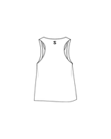 The Crop Tank - White - Shed Fitness - Center Chest / Neckline - Light Gray