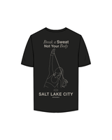 The Mens Tee - Black - Pvolve SLC - Left Chest / Back - White