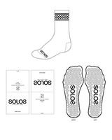 The Crew Grip Sock - White - Solo Pilates - Black Checkered