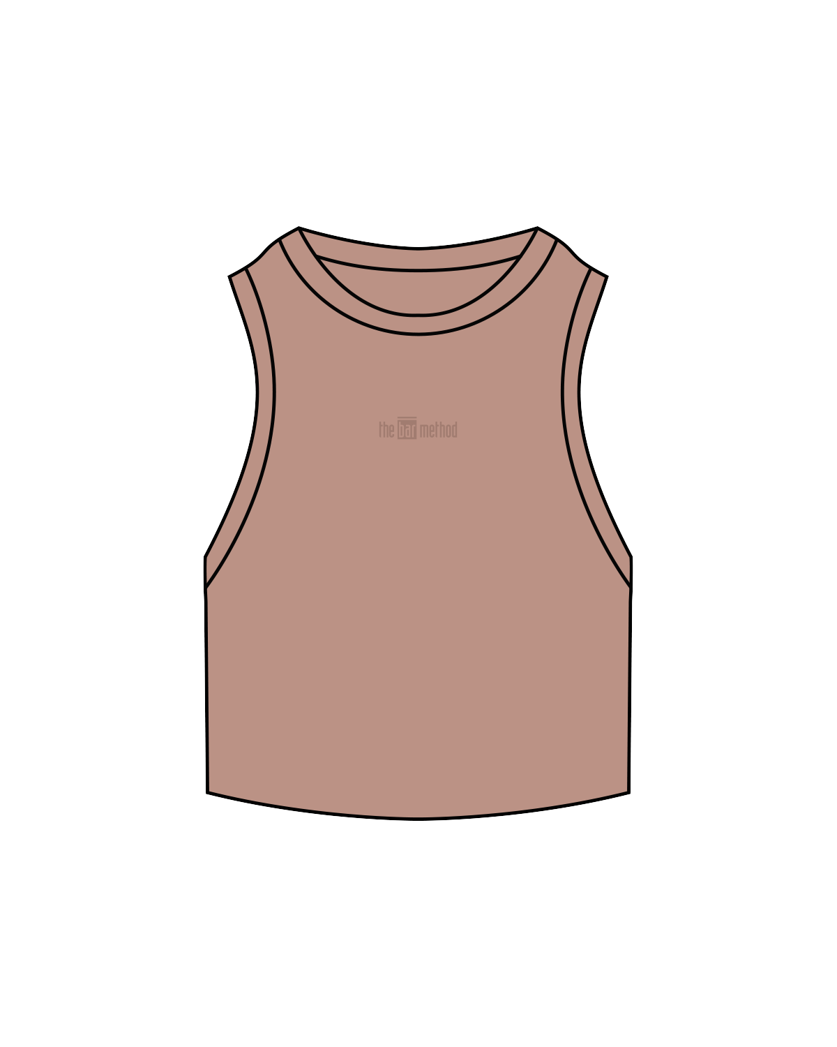 The Ribbed Crop Tank - Clay - The Bar Method - Center - Clay Embroidered
