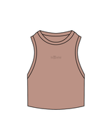 The Ribbed Crop Tank - Clay - The Bar Method - Center - Clay Embroidered
