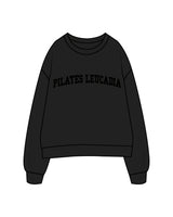 The Womens Crewneck - Black - Pilates Leucadia - Center Chest - Black