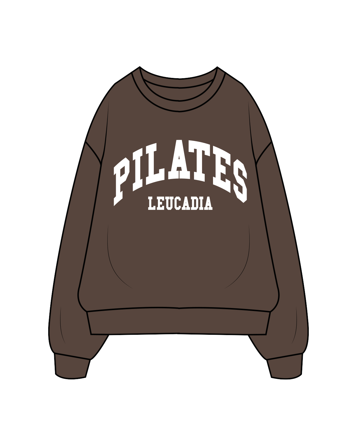 The Classic Crewneck - Walnut - Pilates Leucadia - Collegiate - White