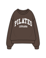 The Classic Crewneck - Walnut - Pilates Leucadia - Collegiate - White