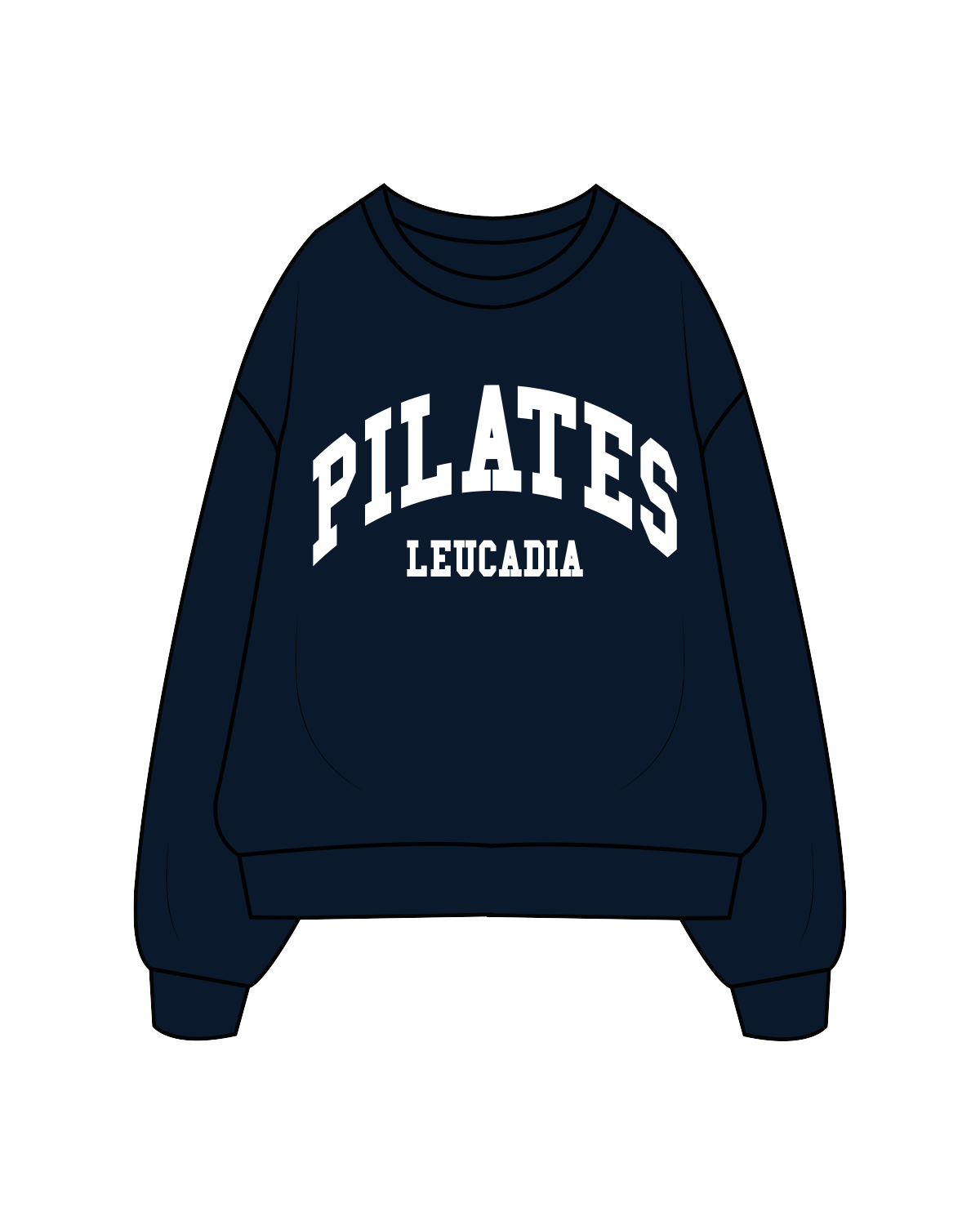 The Classic Crewneck - Navy - Pilates Leucadia - Collegiate - White
