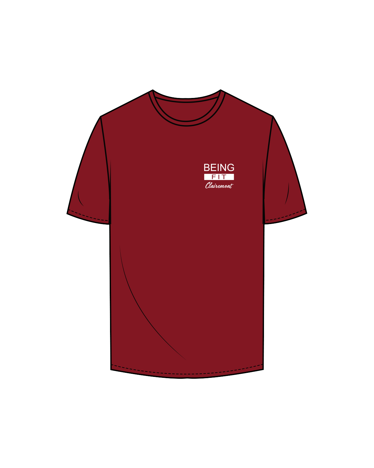 The Mens Tee - Cardinal - Being Fit - Left Chest - White