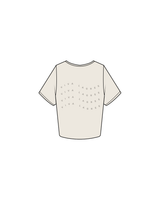The Crop Tee - Bone - Viva Lagree - 'Viva Lagree est 2022' Front Center / 'Viva Lagree' Repeating Wavy Back - Tone on Tone