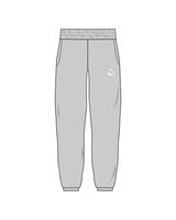 The Womens Sweatpants - Storm - Eleve Fitness - Left Thigh - White