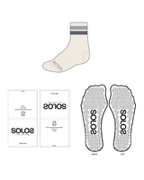 The 3/4 Crew Grip Sock - Off White - Solo Pilates - Blue Gradient