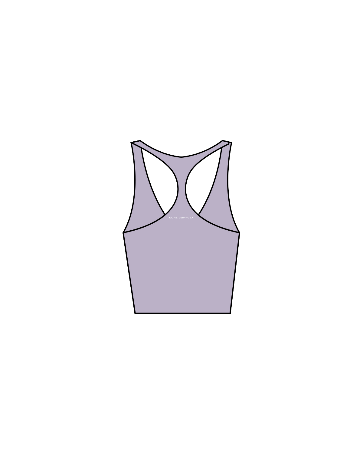 The Racer Tank - Lavender - Core Complex - Center / Back - White