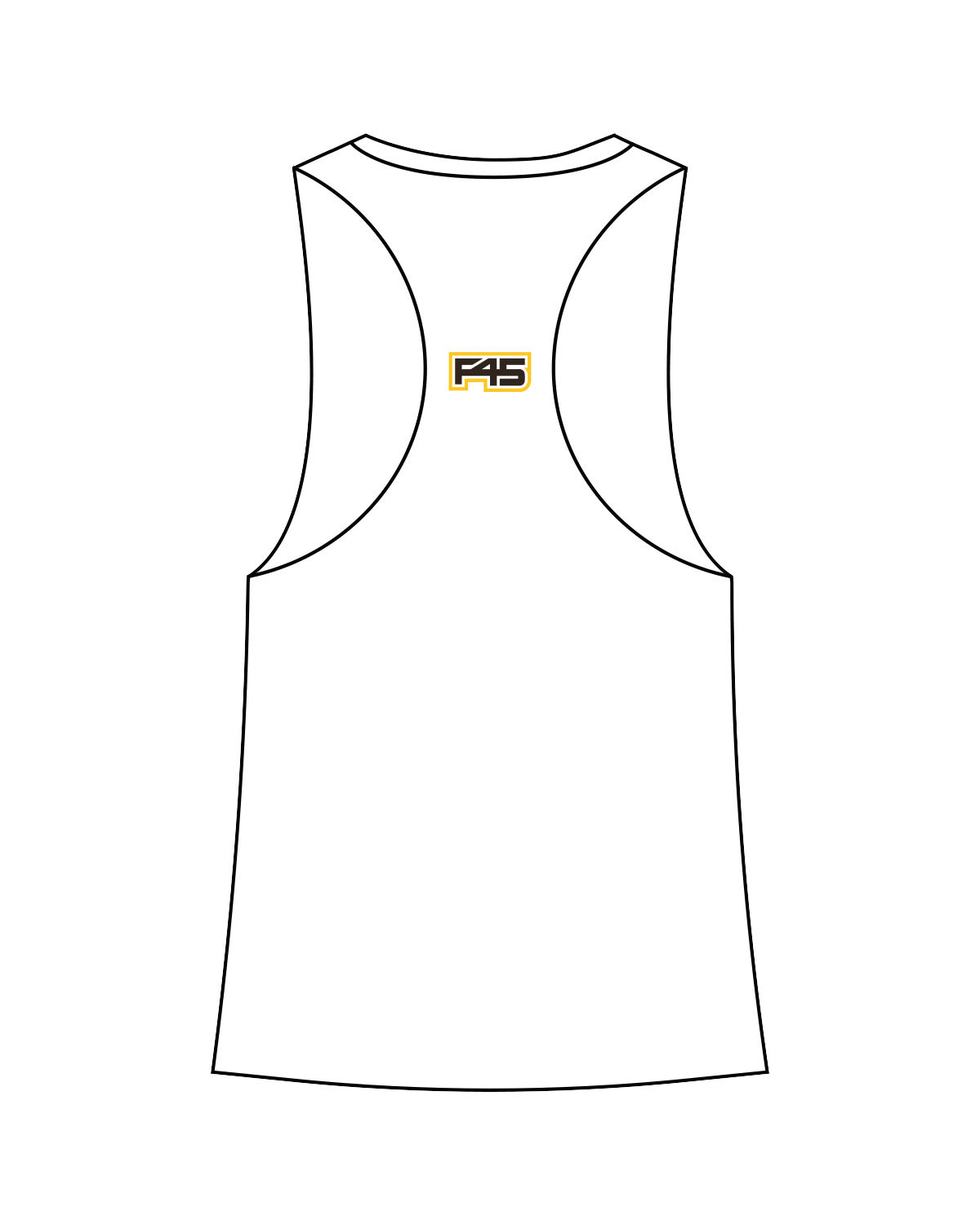The Womens Racerback Tank - White - F45 La Costa - Padres - Full Color
