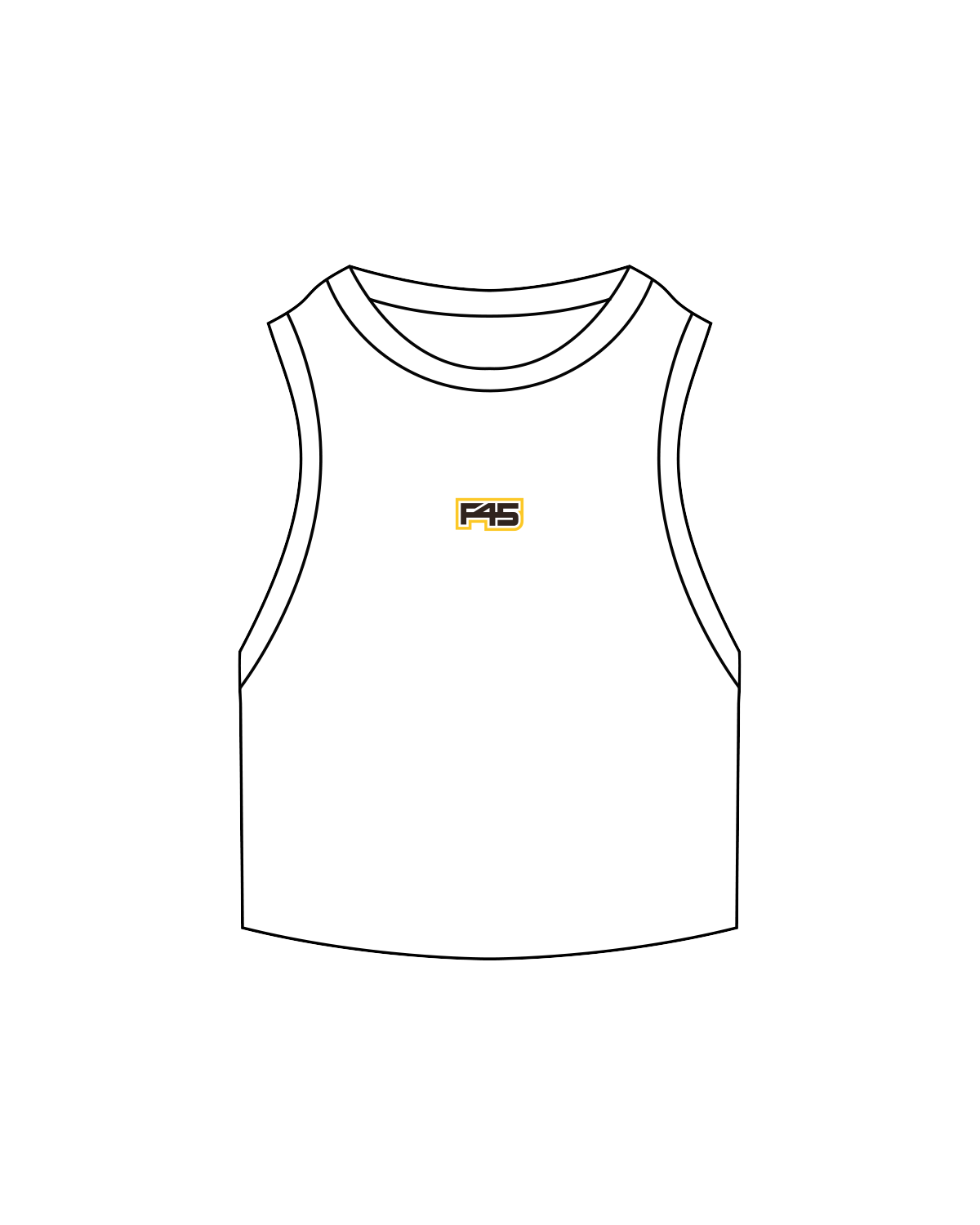 The Ribbed Crop Tank - White - F45 La Costa - Padres - Embroidered - Full Color