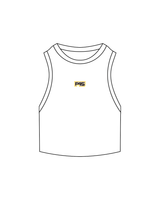 The Ribbed Crop Tank - White - F45 La Costa - Padres - Embroidered - Full Color