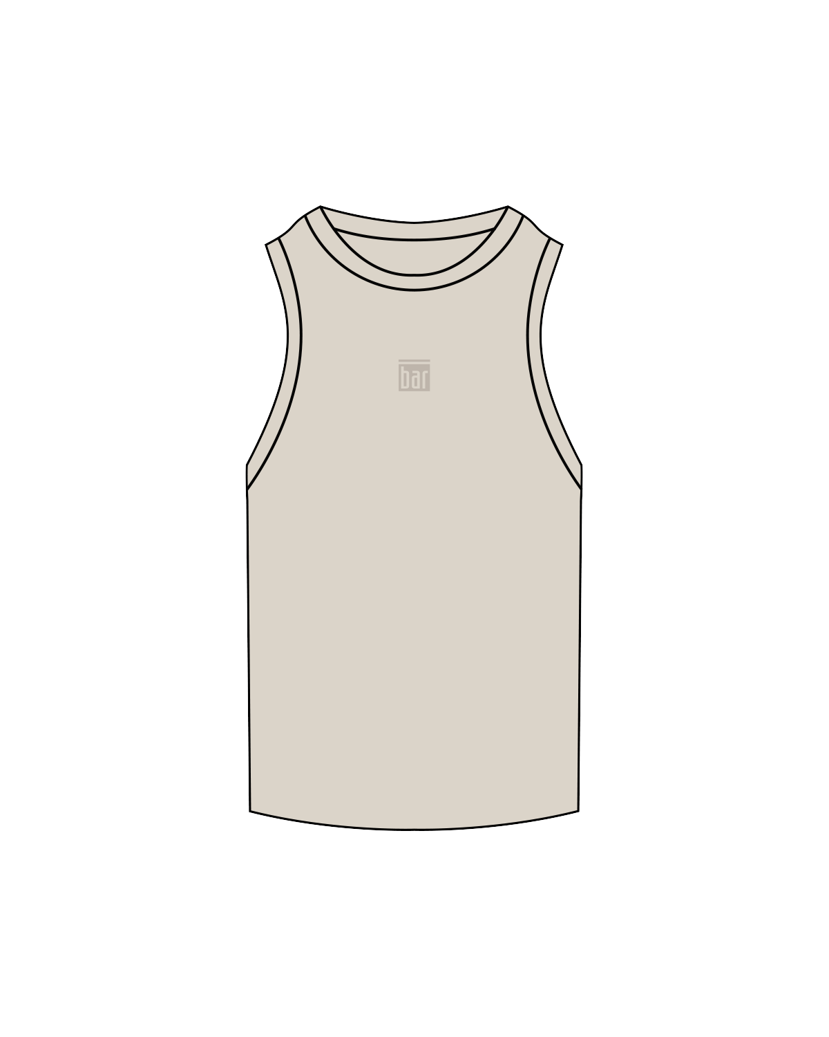 The Ribbed Full Length Tank - Bone - The Bar Method - Center - Bone Embroidered