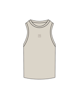 The Ribbed Full Length Tank - Bone - The Bar Method - Center - Bone Embroidered